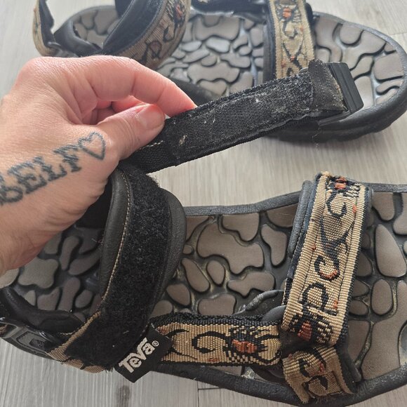 Teva | River Bed brown scorpion print outdoor hiking gorpcore sandals | MENS 10 - Picture 5 of 10